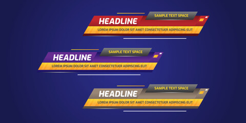 Breaking news TV Screen lower third banner design
