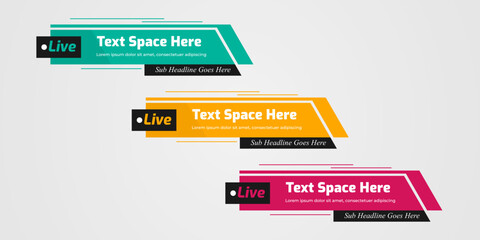 Breaking news TV Screen lower third banner design