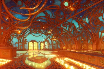 Obraz premium interior of the church created with generative ai technology