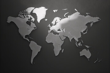 Obraz na płótnie Canvas World map with earth globe in cartoon Generative AI
