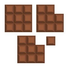 Vector cartoon image of a sweet chocolate bar. The concept of dessert and delicious treats. Valentine's Day, March 8, Mother's Day.