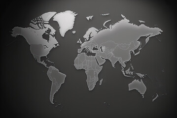 Fototapeta na wymiar World map with earth globe in cartoon Generative AI