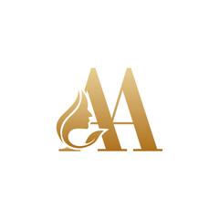 Initial AA face beauty logo design templates