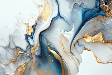 abstract background alcohol ink blue and gold