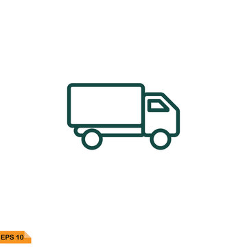 Icon vector graphic of line truck