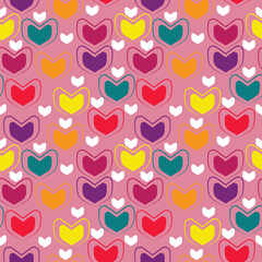 heart pattern beautiful multicolored pink background
