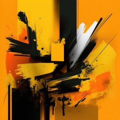 abstract grunge illustration orange, black, yellow