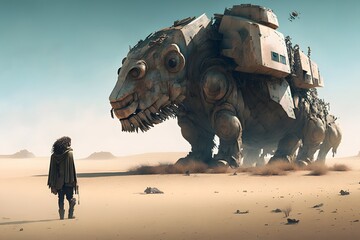 Fototapeta premium sci-fi world created using Generative AI Technology
