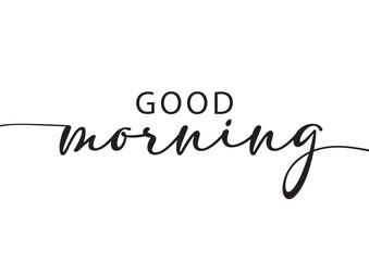 Good Morning lettering text vector artwork