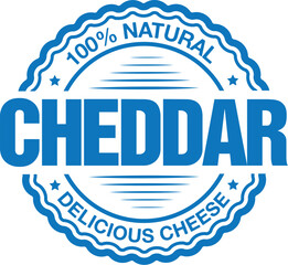 Cheddar Cheese. Vector Rubber Stamp.
