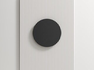 Minimal template with primitive black and white shapes. 3d render, abstract geometric composition. Trendy abstract aestetic background for presentation, logo, web design.