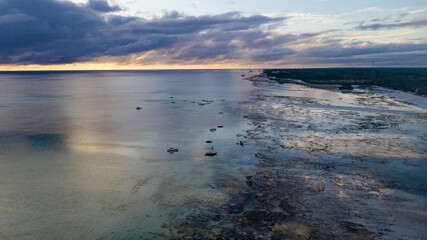 sunset over the river