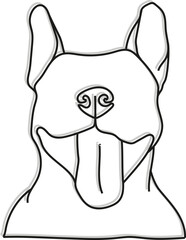happy dog face outline