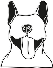 happy dog face outline
