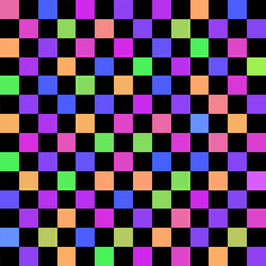 Seamless illustration with rainbow checkerSeamless illustration with rainbow checker