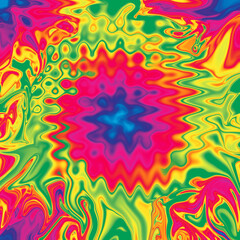 Abstract wavy psychedelic multicolored background image.