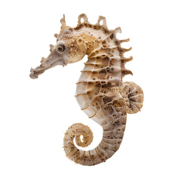 sea horse (ocean marine animal) isolated on transparent background cutout