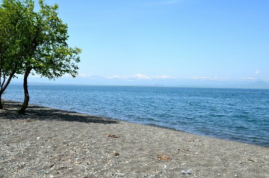 beautiful shore of Lake Sevan, Armenia