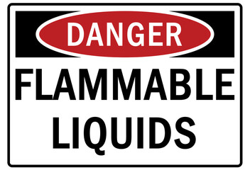 Flammable liquid sign and labels