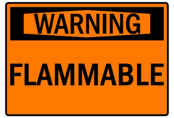 Flammable liquid sign and labels