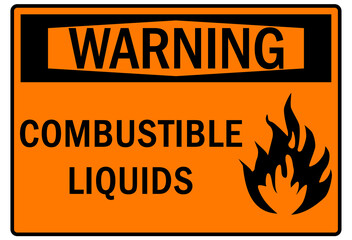 Flammable liquid sign and labels