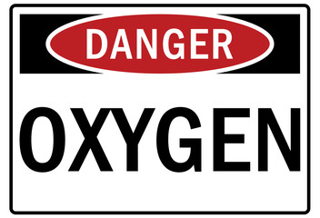 Flammable material oxygen sign and labels