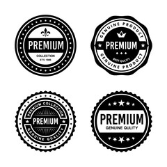 Fototapeta premium Classic Vintage Retro Premium Vector Badge, Emblem, Logo, Label, Sticker, Stamp, Symbol, Seal, Banner Frame Collection Set