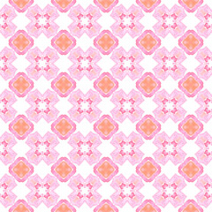Ikat repeating swimwear design. Orange authentic