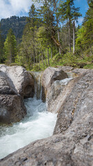 beautiful mountain torrent near Kreuth, upper bavarian landscape