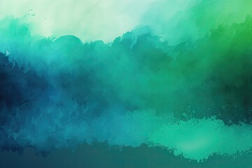  an abstract painting with a combination of green and blue colors, creating a unique and captivating visual The colors blend together to create a mesmerizing effect