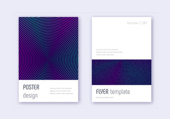 Minimalistic cover design template set. Neon abstr