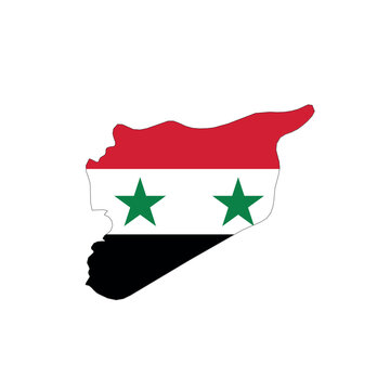 recommend clip art: Syria national flag in a shape of country map