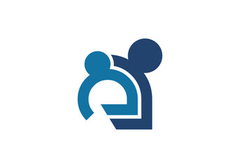 this is a people shape logo design
