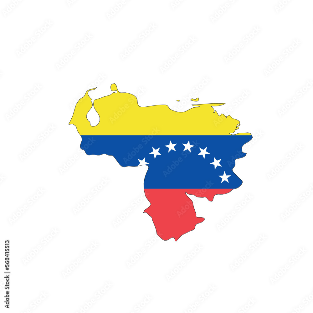 Canvas Prints venezuela national flag in a shape of country map - Canvas Prints