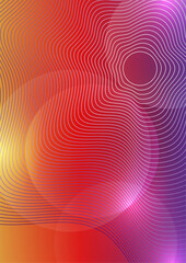 Abstract background liquid organic shapes of dynamic waves and circles, lines on a bright color background. Vector