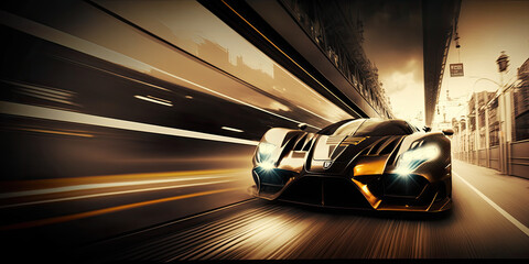 Obraz na płótnie Canvas Sport Luxury Cars: Action Shot with Ray Tracing RTX - Generative AI