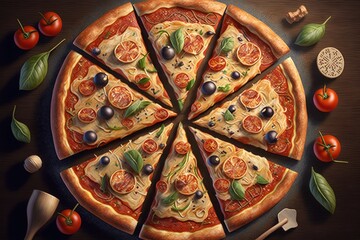 Obraz na płótnie Canvas The Best Pizza Generative AI 