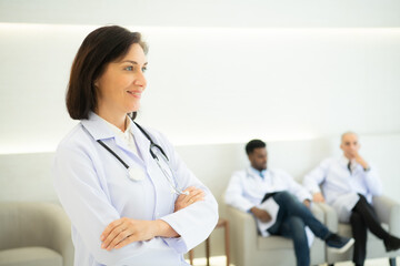Fototapeta premium Portrait of Doctors and medical students with various gestures to prepare for patient care
