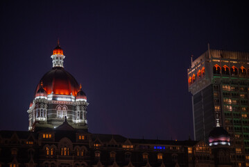 Fototapeta na wymiar The Taj Hotel in Mumbai at night