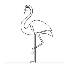 Doodle line flamingo