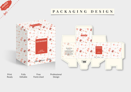 3D Packaging design, luxury box Packaging design template, Box die line, 3d Box Mockup, Box, Packaging Die Cut Template For Product vector design with 3D Preview Illustration Vector design Template.