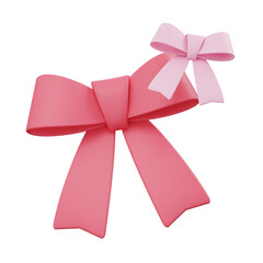 Valentine's day concept. pink ribbon isolated. 3d illustration. PNG file