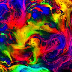 Crédence de cuisine en verre imprimé Mélange de couleurs Motion color drop in water, Ink swirl, Colorful ink abstraction. Fancy dream underwater ink cloud - generative ai