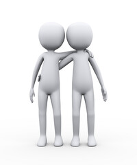 3d friendly group of people