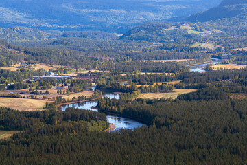 Fototapeta premium Numedalslågen, one of the longest rivers in Norway.