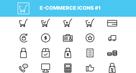 Line E-Commerce Icons: A Sleek and Streamlined Set for Your Online Store #1