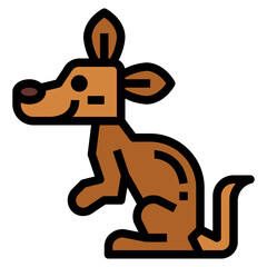 Kangaroo filled outline icon style