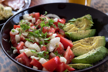 salat, Avocado, tomaten, Zwiebeln, Salat, Frühstück, 