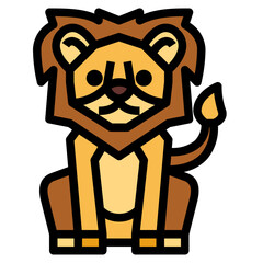 Lion filled outline icon style