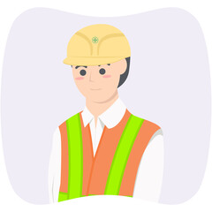 Professional Project Foreman Employment Wearing Safety Vest
